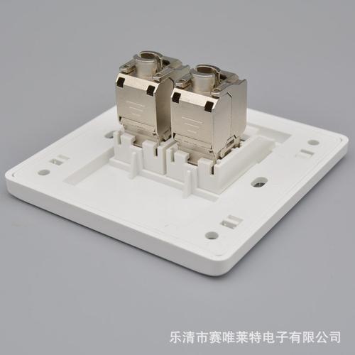 雙口超六類網絡面板屏蔽網線插座千兆電腦插二位cat6a網絡口墻插